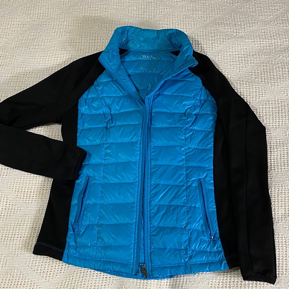 Calvin Klein Blue and Black Puffer Jacket